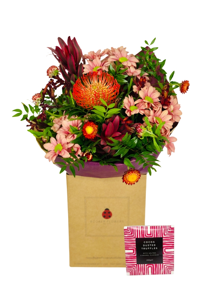 Autumn textures gift bouquet and chocolates gift set Autumn textures gift bouquet and chocolates gift set