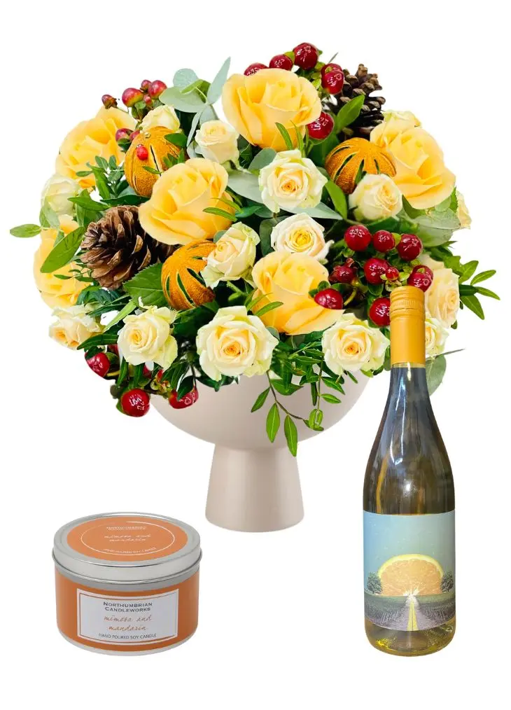 Christmas Oranges Luxury Footed Bowl Arrangement Gift Set