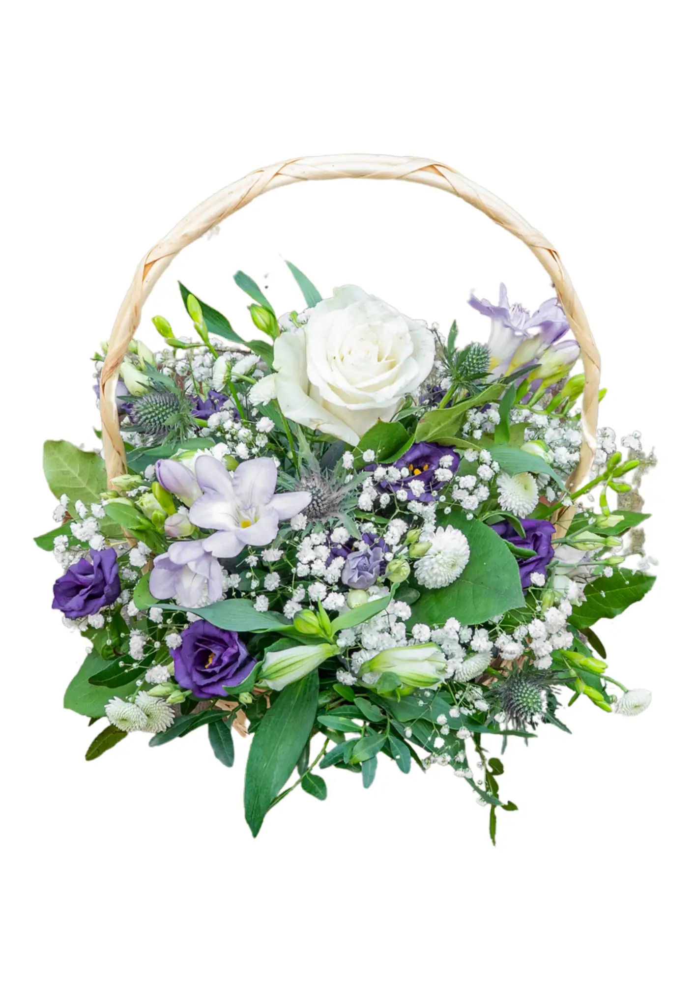 Happy Memories Basket of Blue Flowers Happy Memories Basket of Blue Flowers
