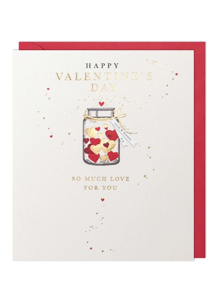 Happy Valentines Day Card - Jar of Hearts