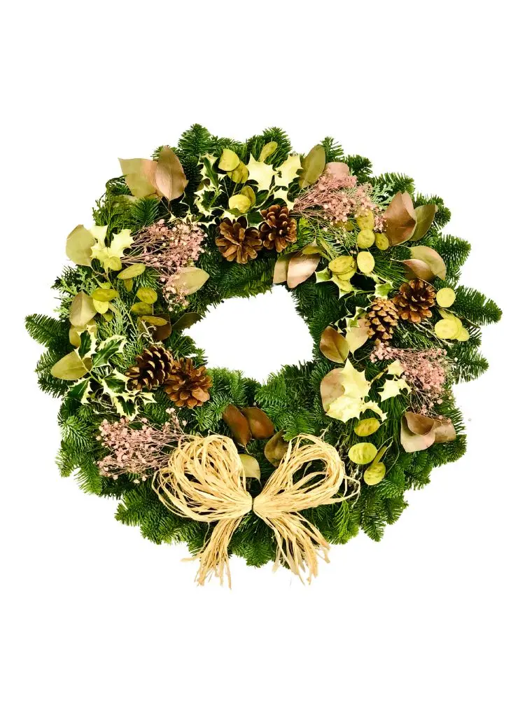 Sugar Plum Fairy Luxury Christmas Door Wreath with Dried Flowers - Large