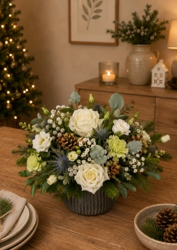 Timeless White Winter Forest All Round Flower Arrangement