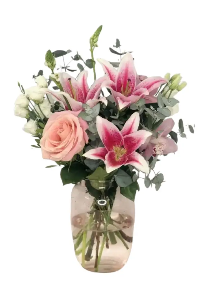 Worlds Best Mum Mothers Day Vase of Flowers